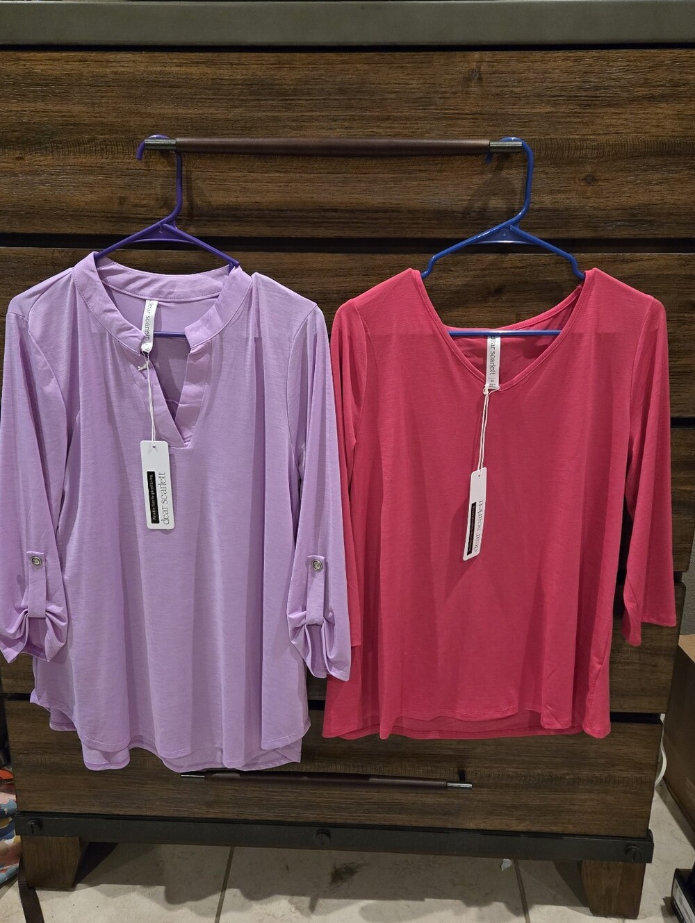 Dear Scarlett Women's Pink & Lavender Blouse Tops - Size Medium NEW
